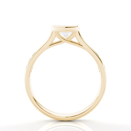 Full Bezel Setting Side Stone Engagement Ring