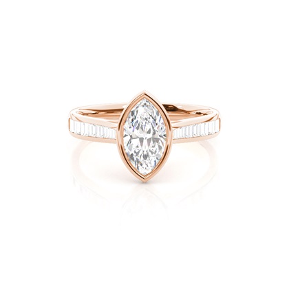 Full Bezel Setting Side Stone Engagement Ring