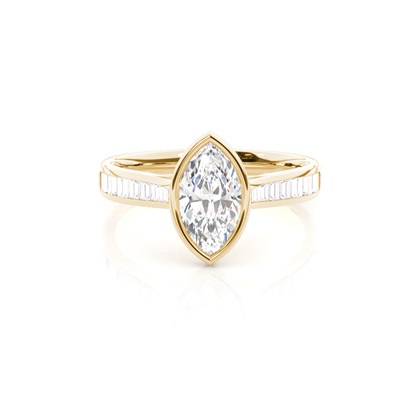 Full Bezel Setting Side Stone Engagement Ring
