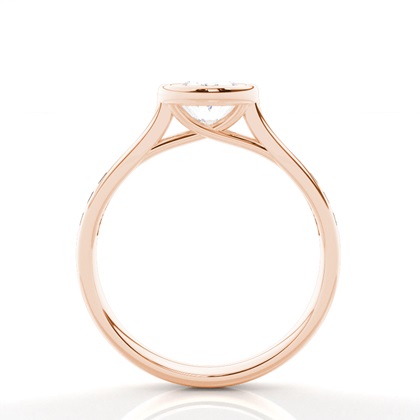 Full Bezel Setting Side Stone Engagement Ring