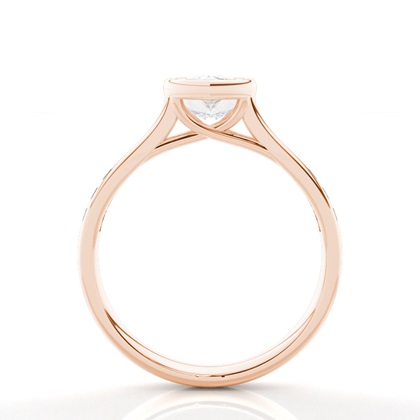 Full Bezel Setting Side Stone Engagement Ring