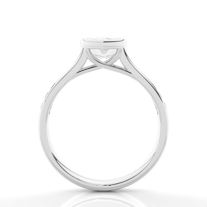 Full Bezel Setting Side Stone Engagement Ring