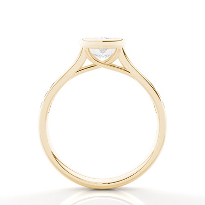 Full Bezel Setting Side Stone Engagement Ring