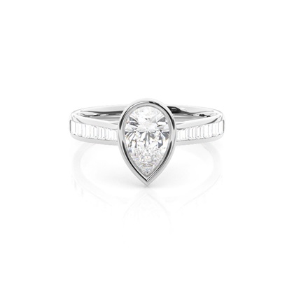 Pear Side Stone Diamond Rings