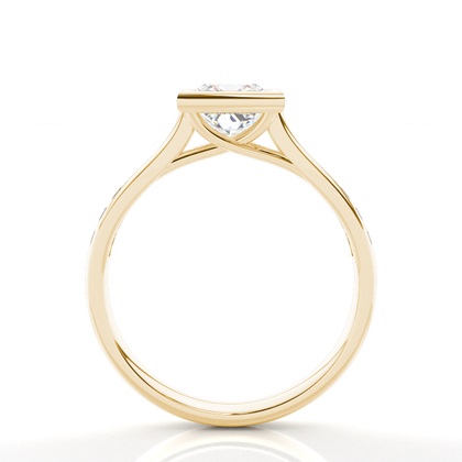 Full Bezel Setting Side Stone Engagement Ring