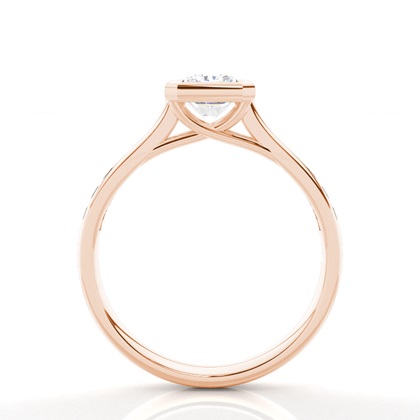 Full Bezel Setting Side Stone Engagement Ring