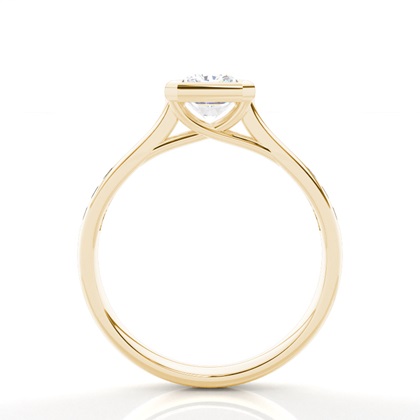 Full Bezel Setting Side Stone Engagement Ring