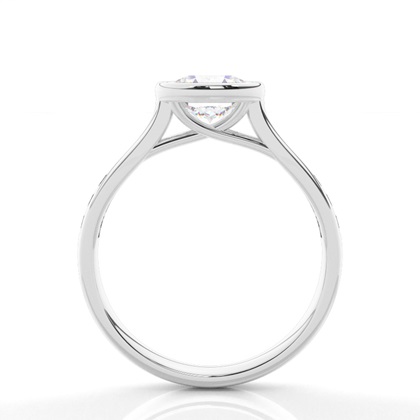 Full Bezel Setting Side Stone Engagement Ring