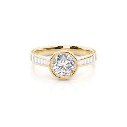 Yellow Gold Side Stone Diamond Rings