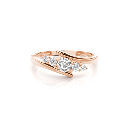 Rose Gold 5 Stone Diamond Rings