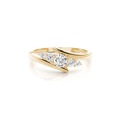 Yellow Gold 5 Stone Diamond Rings