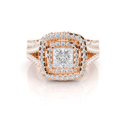 Rose Gold Bridal Set Diamond Engagement Rings