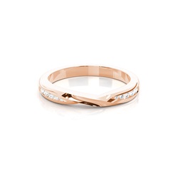 0.095ct Studded Flat Profile Diamond Shaped Band