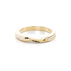 0.095ct Studded Flat Profile Diamond Shaped Band