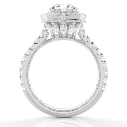 White Gold Halo Diamond Engagement Ring