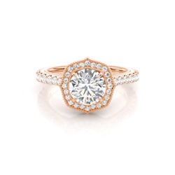 White Gold Halo Diamond Engagement Ring
