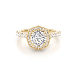 White Gold Halo Diamond Engagement Ring