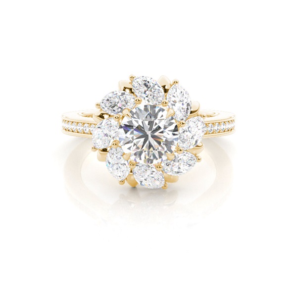 White Gold Halo Diamond Engagement Ring