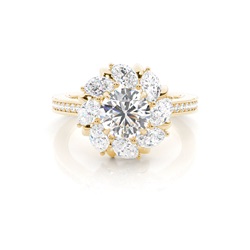 White Gold Halo Diamond Engagement Ring