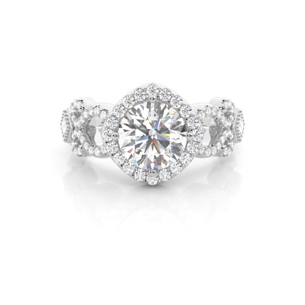 White Gold Halo Diamond Engagement Ring