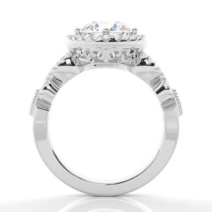 White Gold Halo Diamond Engagement Ring
