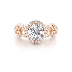 White Gold Halo Diamond Engagement Ring