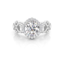 White Gold Halo Diamond Engagement Ring