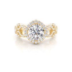 White Gold Halo Diamond Engagement Ring