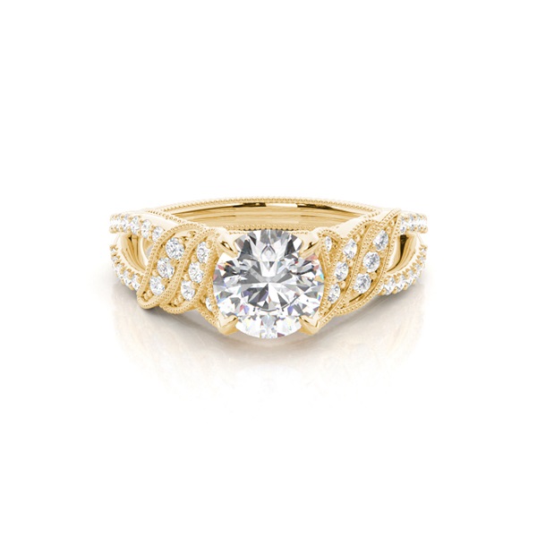 White Gold Side Stone Engagement Ring