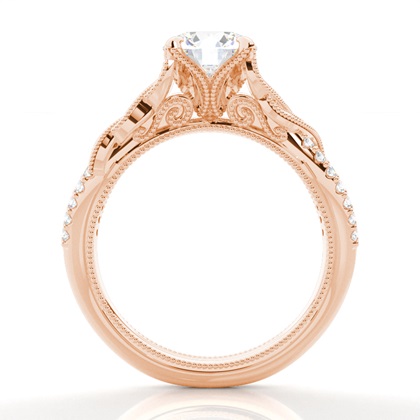 Weißgold Side Stone Verlobungsring