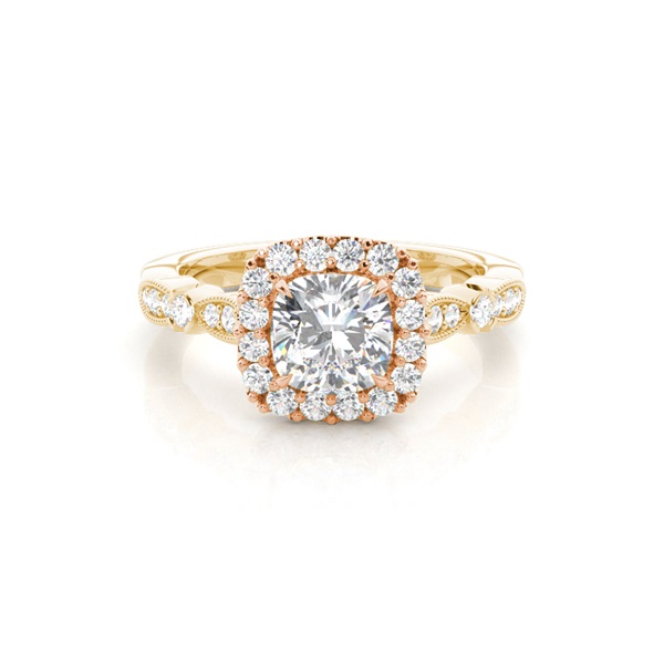 White Gold Halo Diamond Engagement Ring