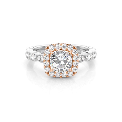 White Gold Halo Diamond Engagement Ring