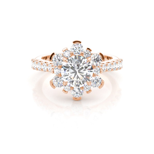 White Gold Halo Diamond Engagement Ring