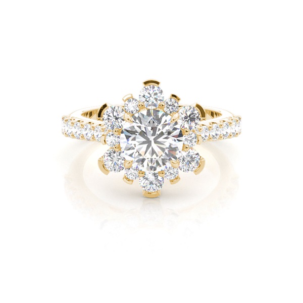 White Gold Halo Diamond Engagement Ring