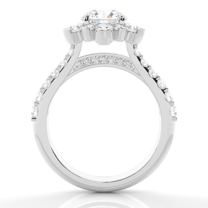 White Gold Halo Diamond Engagement Ring