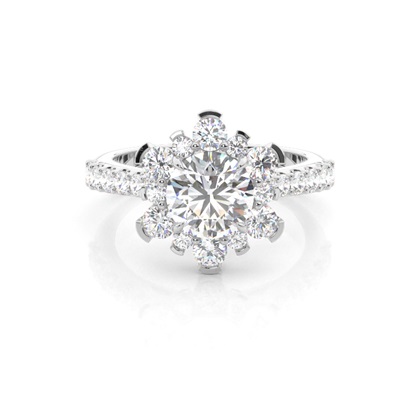White Gold Halo Diamond Engagement Ring