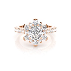 White Gold Halo Diamond Engagement Ring