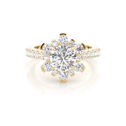 White Gold Halo Diamond Engagement Ring