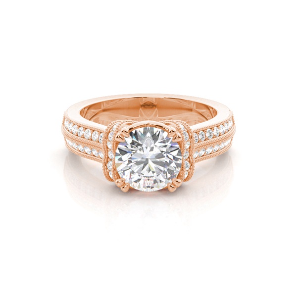 4 Prong Setting Round Diamond Engagement Ring