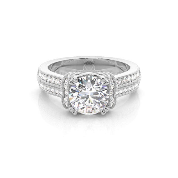 4 Prong Setting Round Diamond Engagement Ring