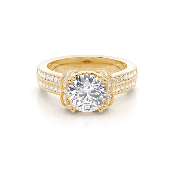 4 Prong Setting Round Diamond Engagement Ring