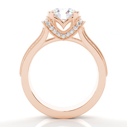 Runder Diamant-Verlobungsring in einer 4-Krappen-Fassung