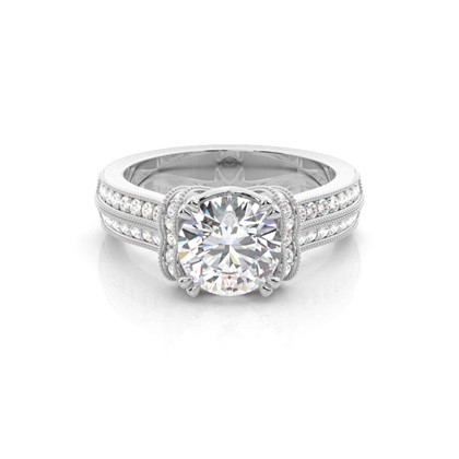 4 Prong Setting Round Diamond Engagement Ring
