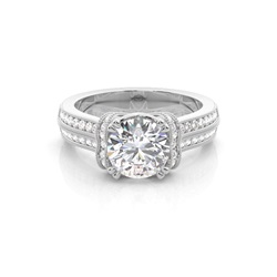 4 Prong Setting Round Diamond Engagement Ring