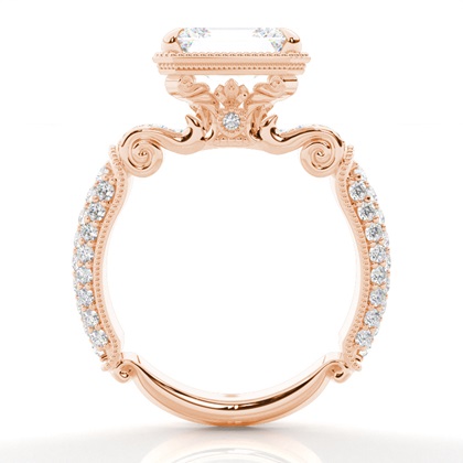 Smaragd Diamant-Verlobungsring in einer 4-Krappen-Fassung