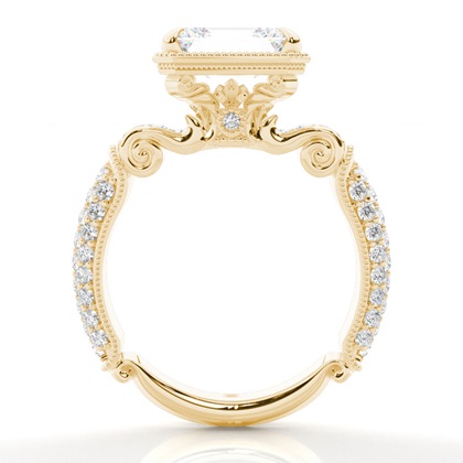 Smaragd Diamant-Verlobungsring in einer 4-Krappen-Fassung