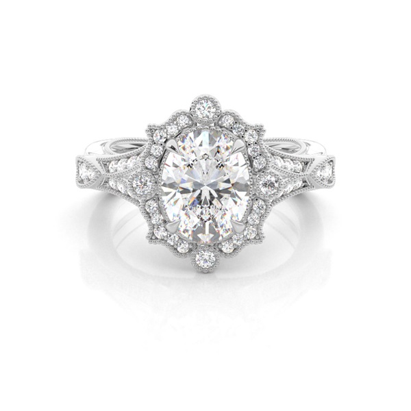 White Gold Halo Diamond Engagement Ring