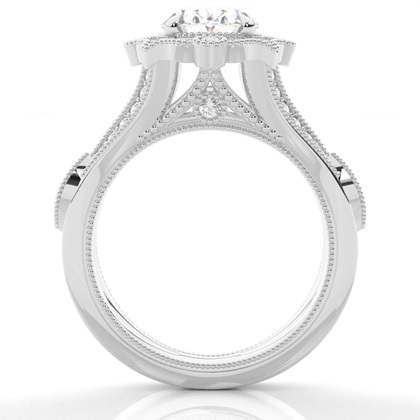 White Gold Halo Diamond Engagement Ring