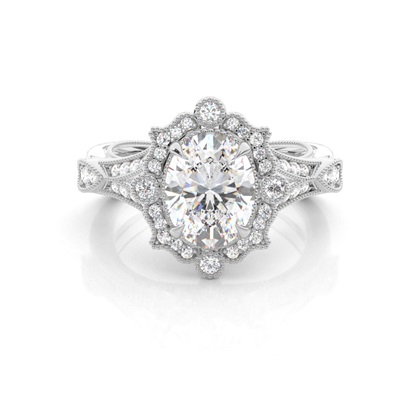 White Gold Halo Diamond Engagement Ring