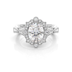 White Gold Halo Diamond Engagement Ring